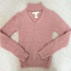 Planet gold long sleeve fuzzy shirt